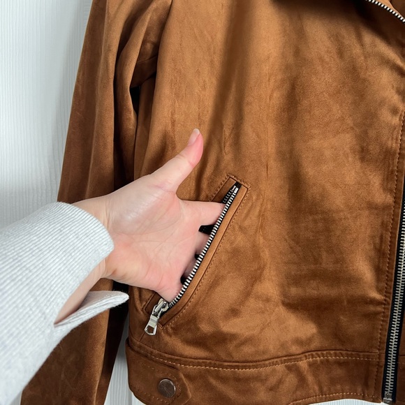 LOFT Tan Leather Jacket - Picture 4 of 9